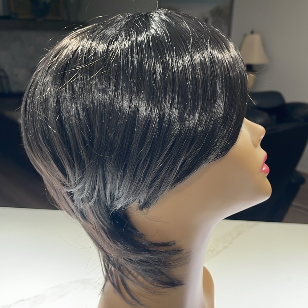 HAIR, Long Pixie, Swoop bangs, Black
